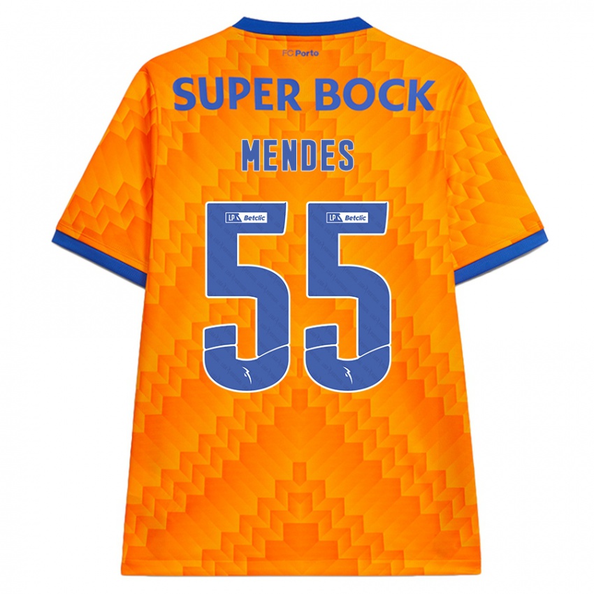 Niño Camiseta Joao Mendes #55 Naranja 2ª Equipación 2024/25 La Camisa