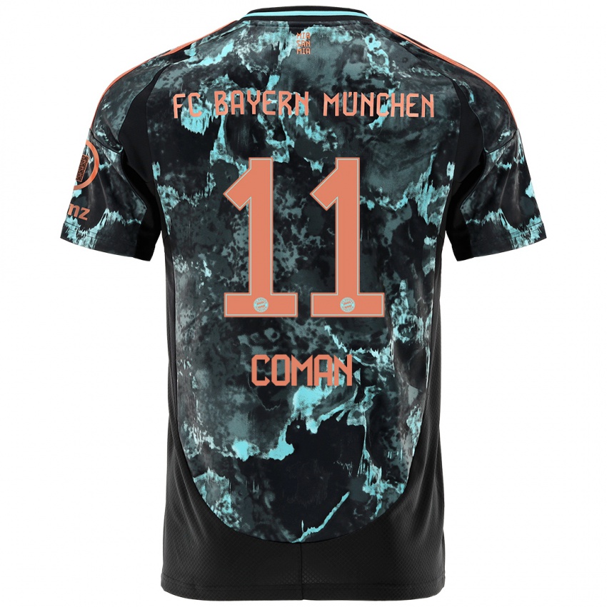 Niño Camiseta Kingsley Coman #11 Negro 2ª Equipación 2024/25 La Camisa