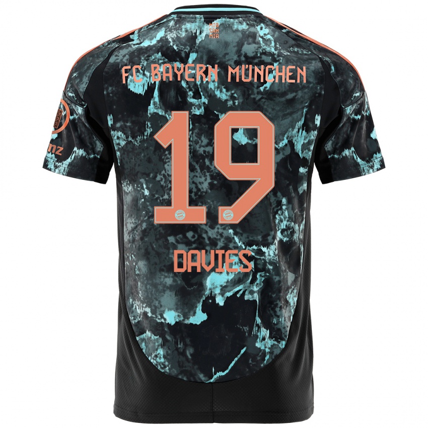 Niño Camiseta Alphonso Davies #19 Negro 2ª Equipación 2024/25 La Camisa