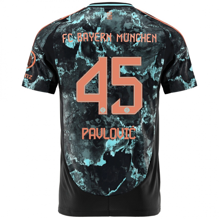 Niño Camiseta Aleksandar Pavlovic #45 Negro 2ª Equipación 2024/25 La Camisa