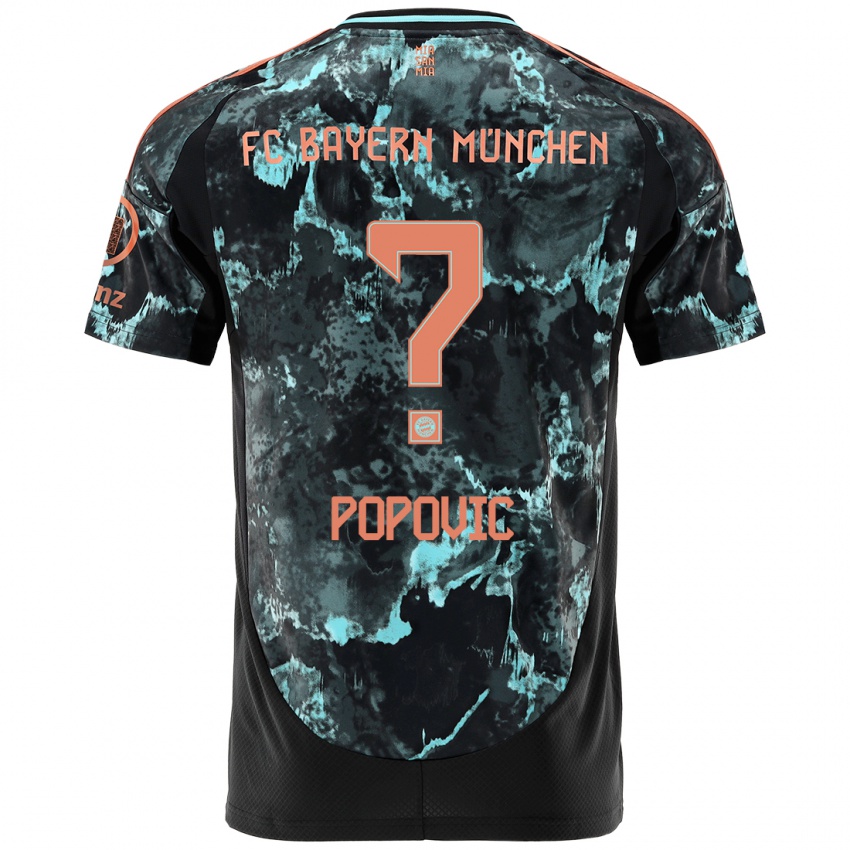 Niño Camiseta Marko Popovic #0 Negro 2ª Equipación 2024/25 La Camisa