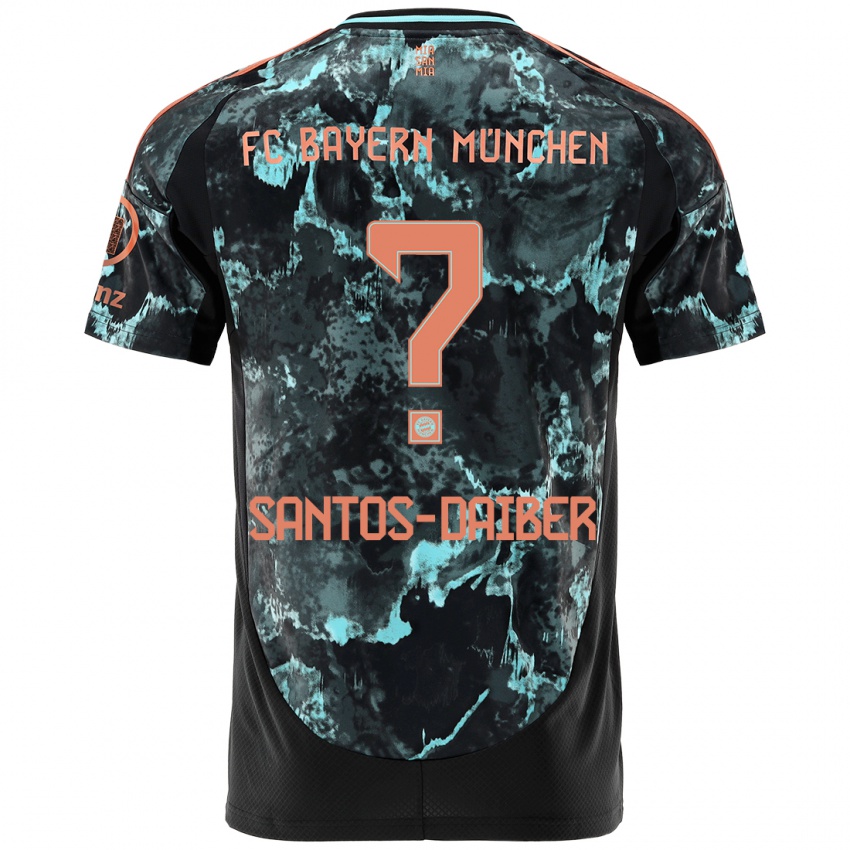 Niño Camiseta David Santos-Daiber #0 Negro 2ª Equipación 2024/25 La Camisa