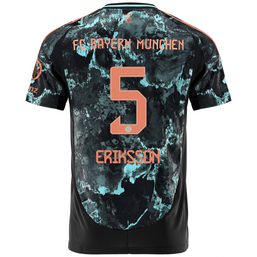 Niño Camiseta Magdalena Eriksson #5 Negro 2ª Equipación 2024/25 La Camisa