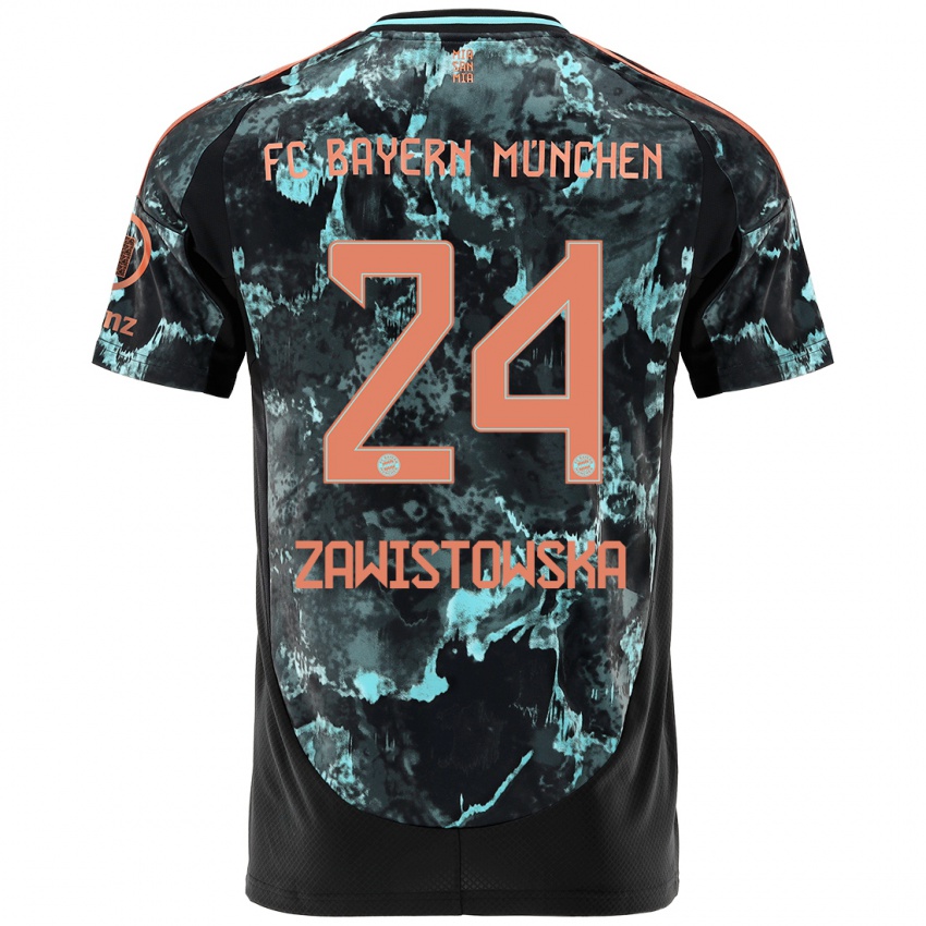 Niño Camiseta Weronika Zawistowska #24 Negro 2ª Equipación 2024/25 La Camisa