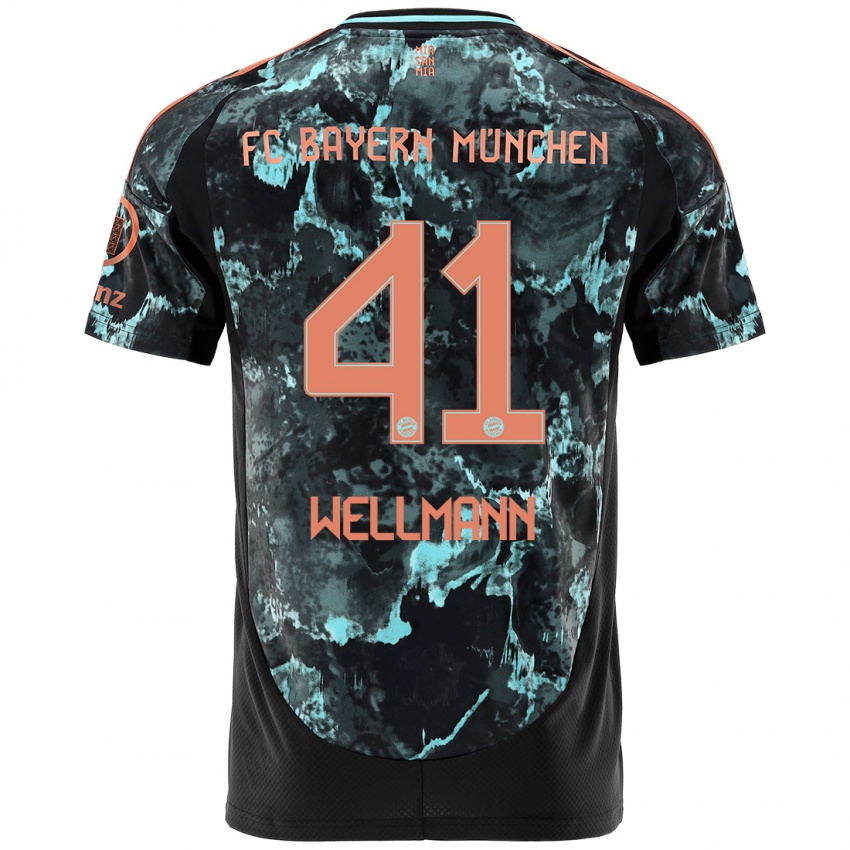 Niño Camiseta Anna Wellmann #41 Negro 2ª Equipación 2024/25 La Camisa