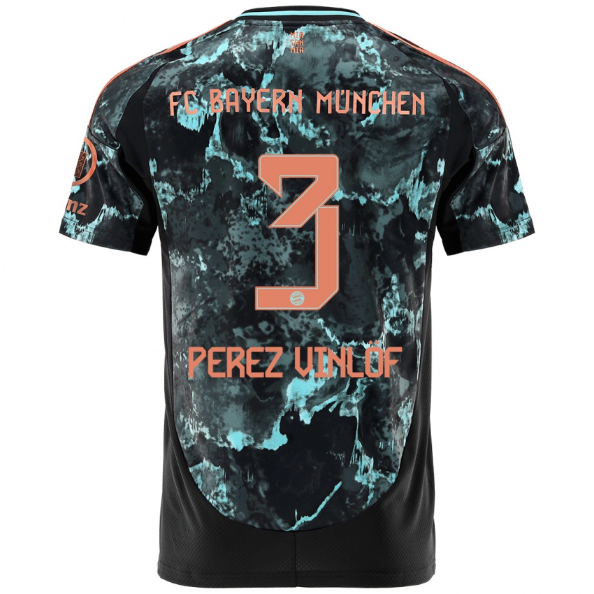 Niño Camiseta Matteo Perez Vinlöf #3 Negro 2ª Equipación 2024/25 La Camisa