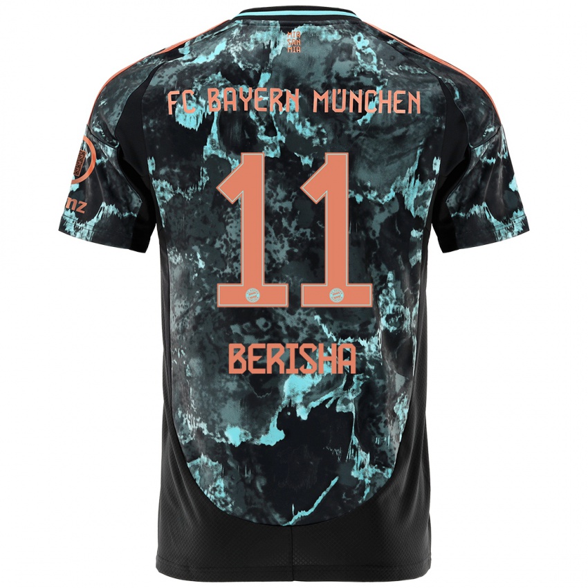 Niño Camiseta Dion Berisha #11 Negro 2ª Equipación 2024/25 La Camisa