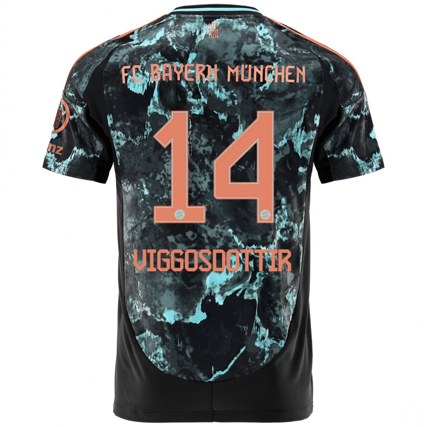 Niño Camiseta Glodis Perla Viggosdottir #14 Negro 2ª Equipación 2024/25 La Camisa