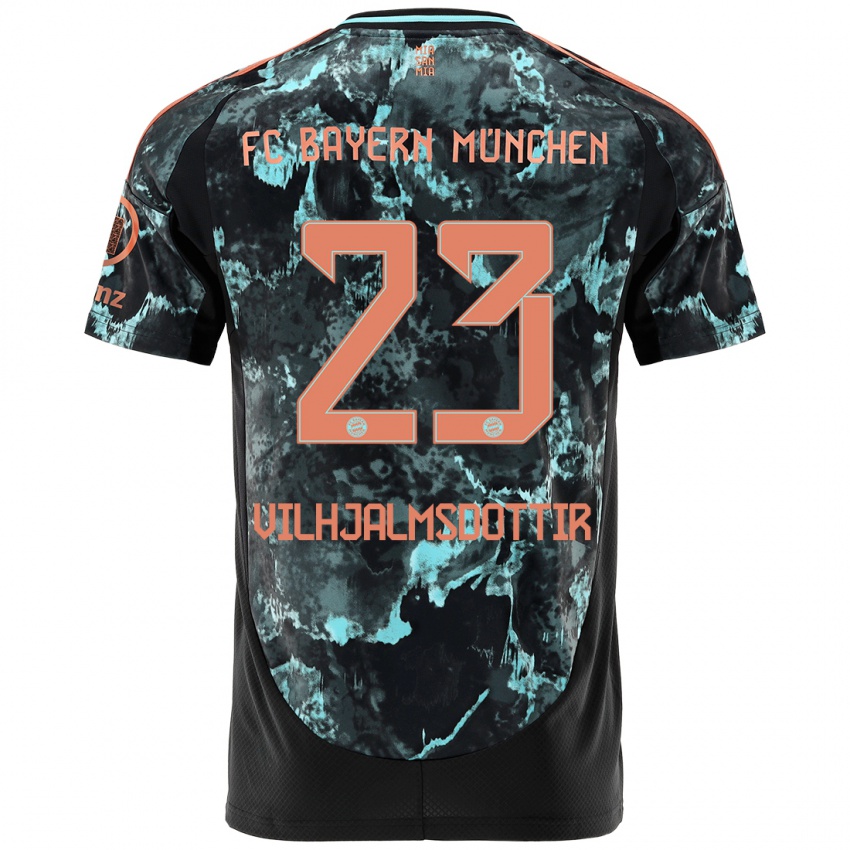 Niño Camiseta Karolina Lea Vilhjalmsdottir #23 Negro 2ª Equipación 2024/25 La Camisa