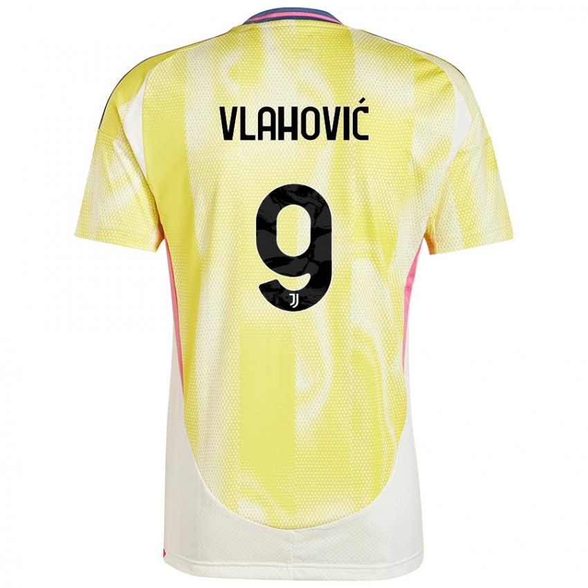 Niño Camiseta Dusan Vlahovic #9 Amarillo Solar 2ª Equipación 2024/25 La Camisa