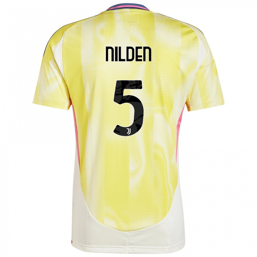 Niño Camiseta Amanda Nilden #5 Amarillo Solar 2ª Equipación 2024/25 La Camisa