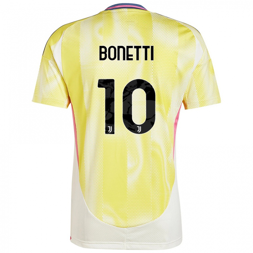 Niño Camiseta Andrea Bonetti #10 Amarillo Solar 2ª Equipación 2024/25 La Camisa