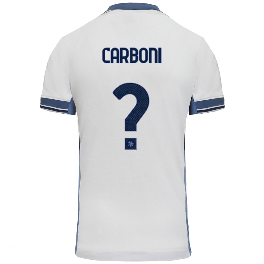 Niño Camiseta Franco Carboni #0 Blanco Gris 2ª Equipación 2024/25 La Camisa