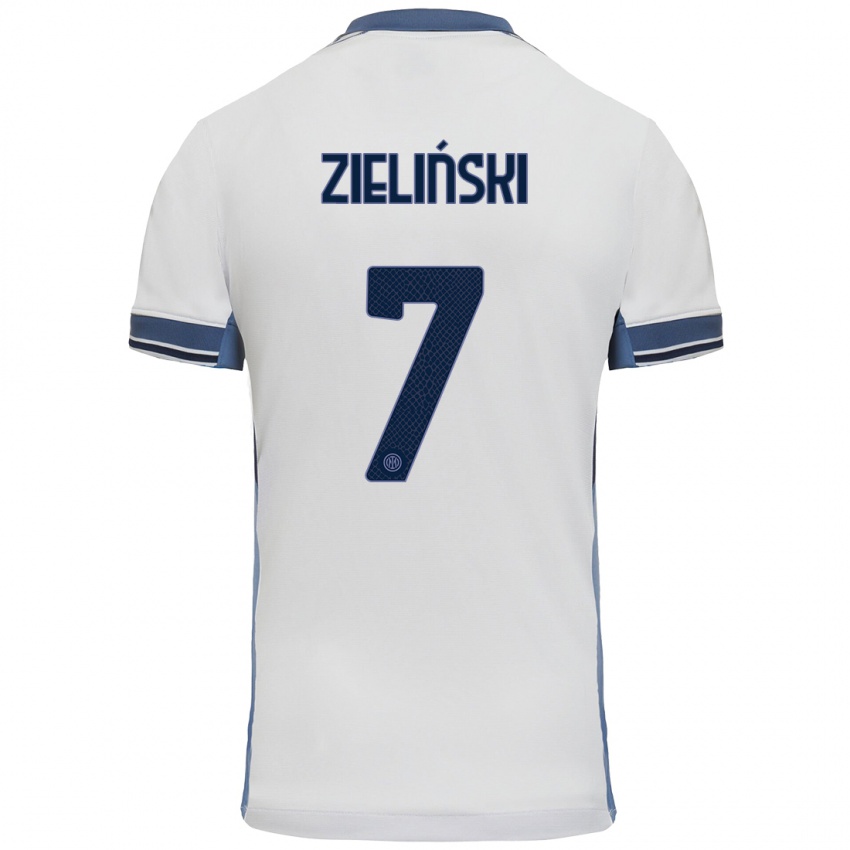 Niño Camiseta Piotr Zielinski #7 Blanco Gris 2ª Equipación 2024/25 La Camisa