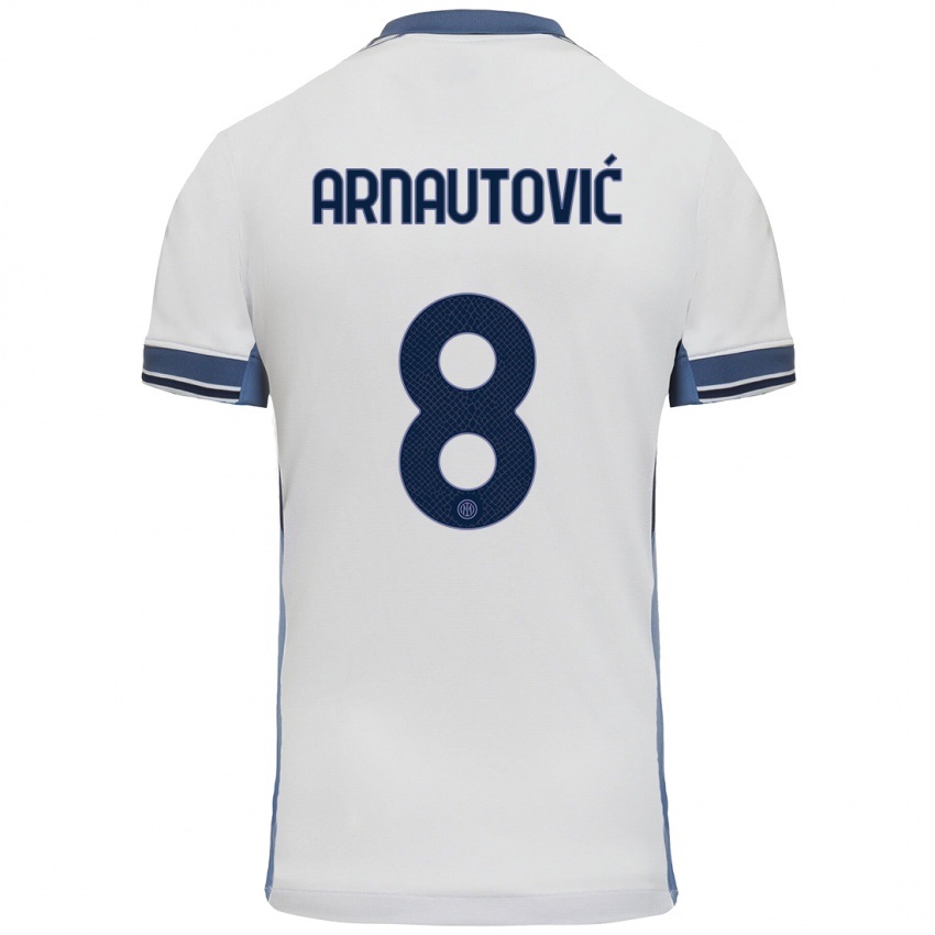 Niño Camiseta Marko Arnautovic #8 Blanco Gris 2ª Equipación 2024/25 La Camisa