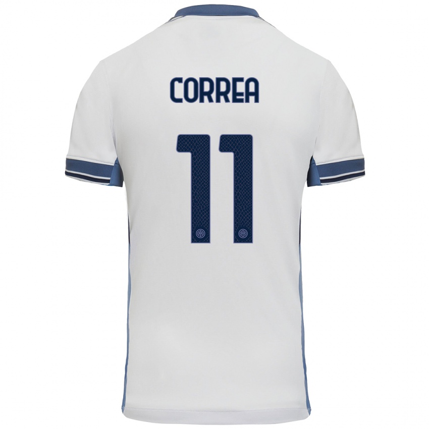 Niño Camiseta Joaquin Correa #11 Blanco Gris 2ª Equipación 2024/25 La Camisa