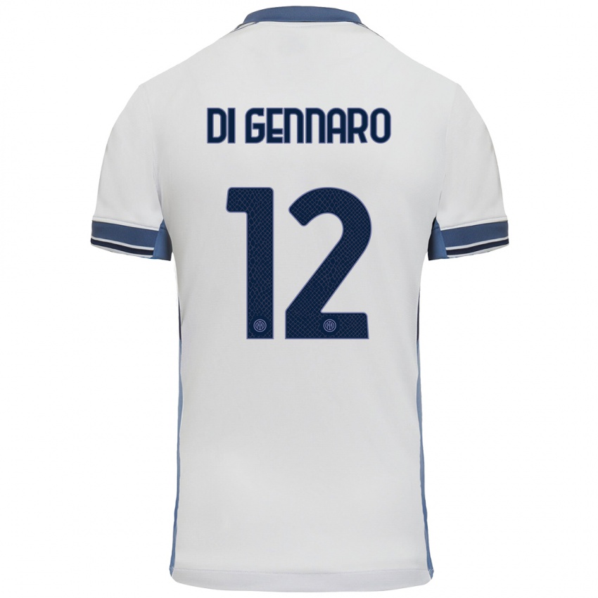 Niño Camiseta Raffaele Di Gennaro #12 Blanco Gris 2ª Equipación 2024/25 La Camisa