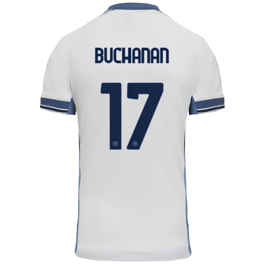 Niño Camiseta Tajon Buchanan #17 Blanco Gris 2ª Equipación 2024/25 La Camisa