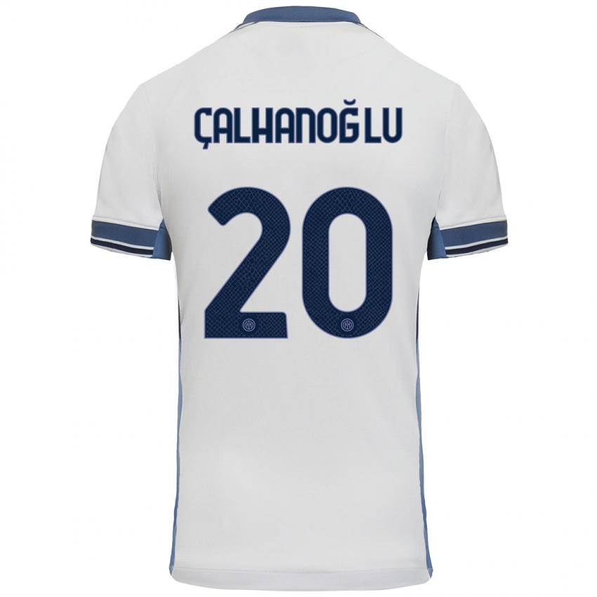 Niño Camiseta Hakan Calhanoglu #20 Blanco Gris 2ª Equipación 2024/25 La Camisa