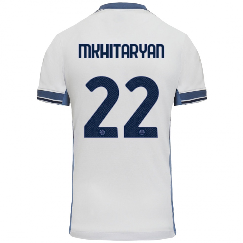 Niño Camiseta Henrikh Mkhitaryan #22 Blanco Gris 2ª Equipación 2024/25 La Camisa