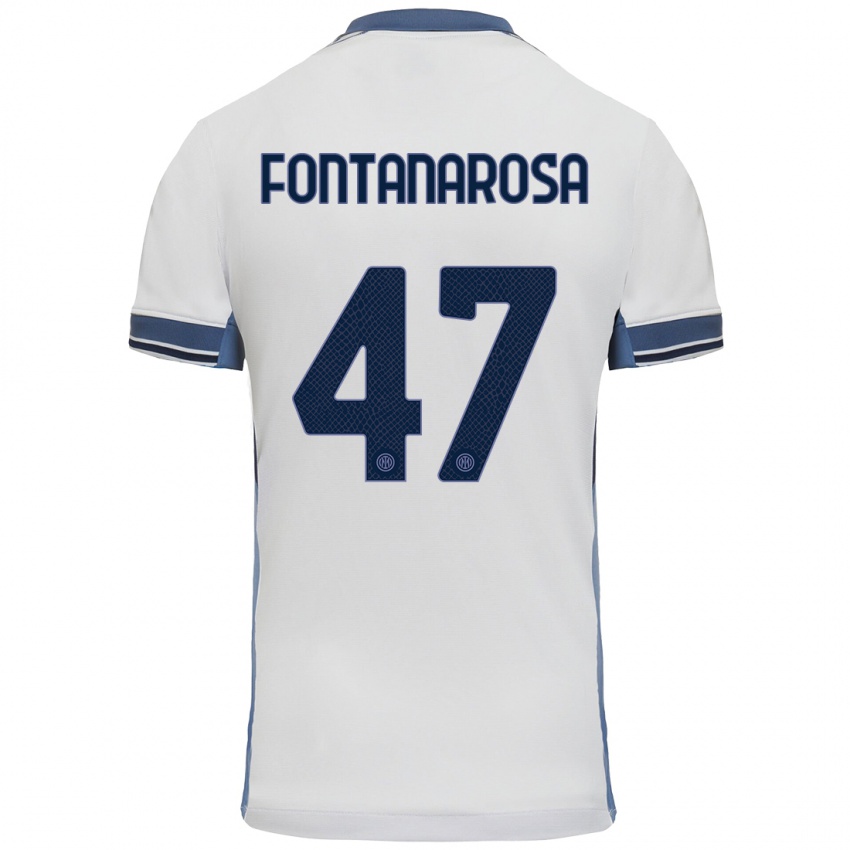 Niño Camiseta Alessandro Fontanarosa #47 Blanco Gris 2ª Equipación 2024/25 La Camisa