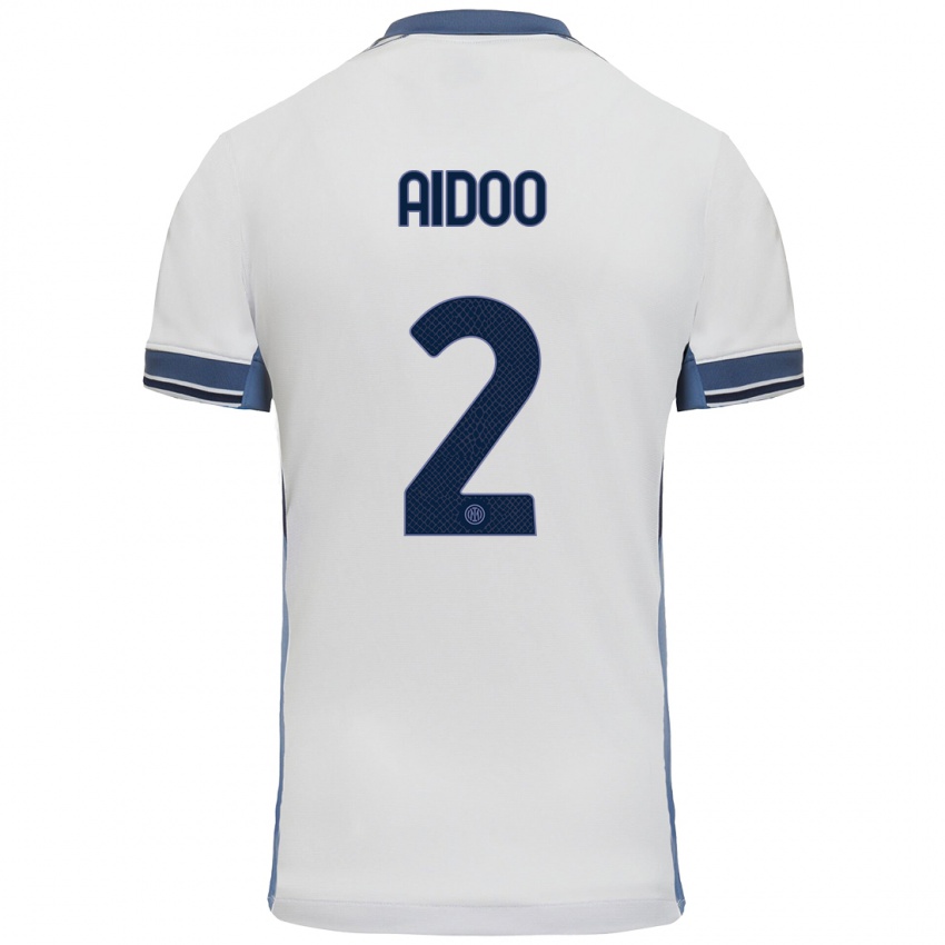 Niño Camiseta Mike Aidoo #2 Blanco Gris 2ª Equipación 2024/25 La Camisa