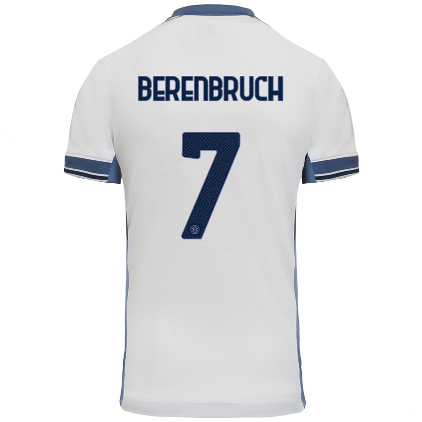 Niño Camiseta Thomas Berenbruch #7 Blanco Gris 2ª Equipación 2024/25 La Camisa