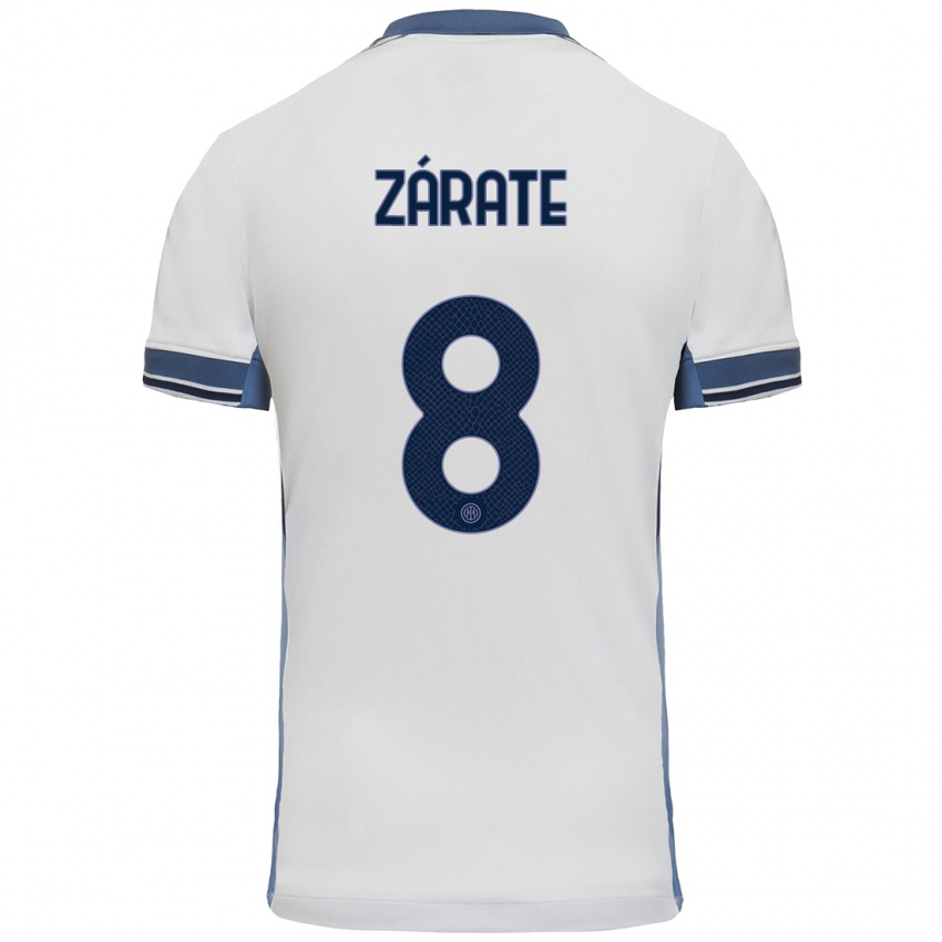 Niño Camiseta Dilan Zárate #8 Blanco Gris 2ª Equipación 2024/25 La Camisa