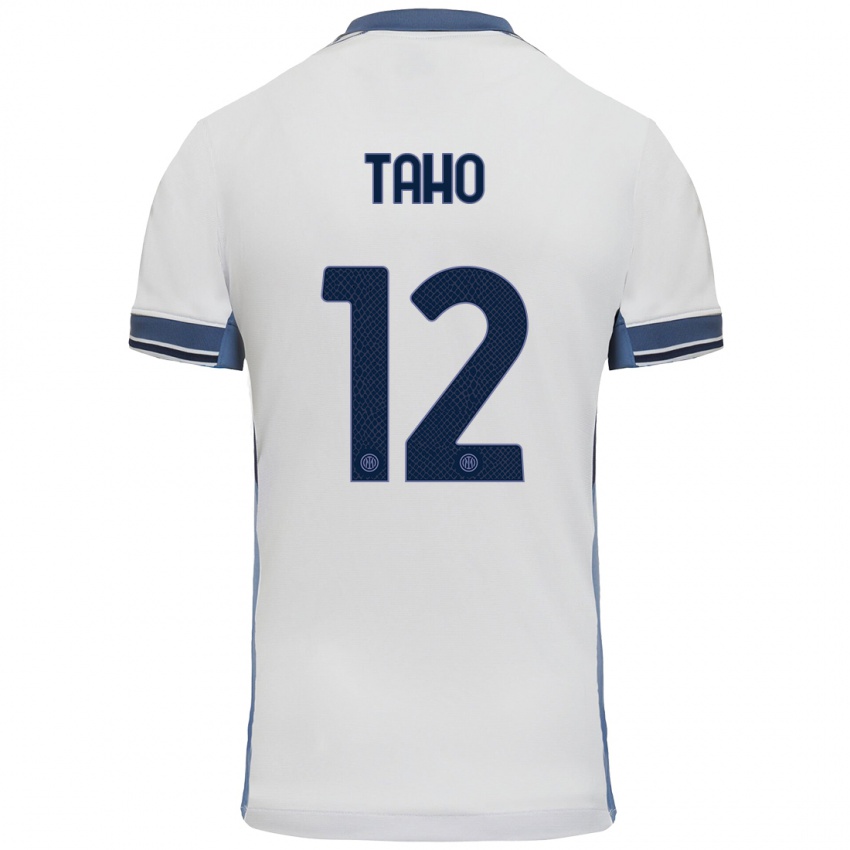 Niño Camiseta Alain Taho #12 Blanco Gris 2ª Equipación 2024/25 La Camisa