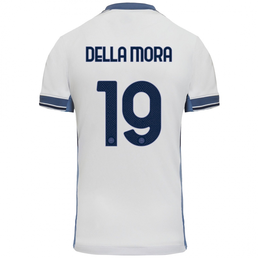 Niño Camiseta Tommaso Della Mora #19 Blanco Gris 2ª Equipación 2024/25 La Camisa