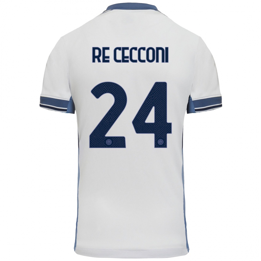 Niño Camiseta Gabriele Re Cecconi #24 Blanco Gris 2ª Equipación 2024/25 La Camisa