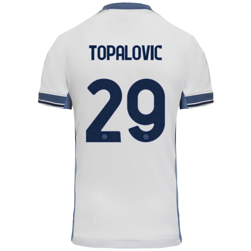 Niño Camiseta Luka Topalovic #29 Blanco Gris 2ª Equipación 2024/25 La Camisa