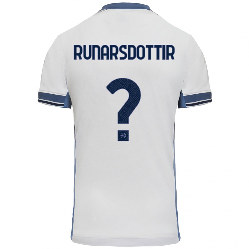 Niño Camiseta Cecilía Rán Rúnarsdóttir #0 Blanco Gris 2ª Equipación 2024/25 La Camisa