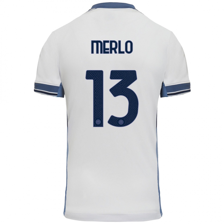 Niño Camiseta Beatrice Merlo #13 Blanco Gris 2ª Equipación 2024/25 La Camisa