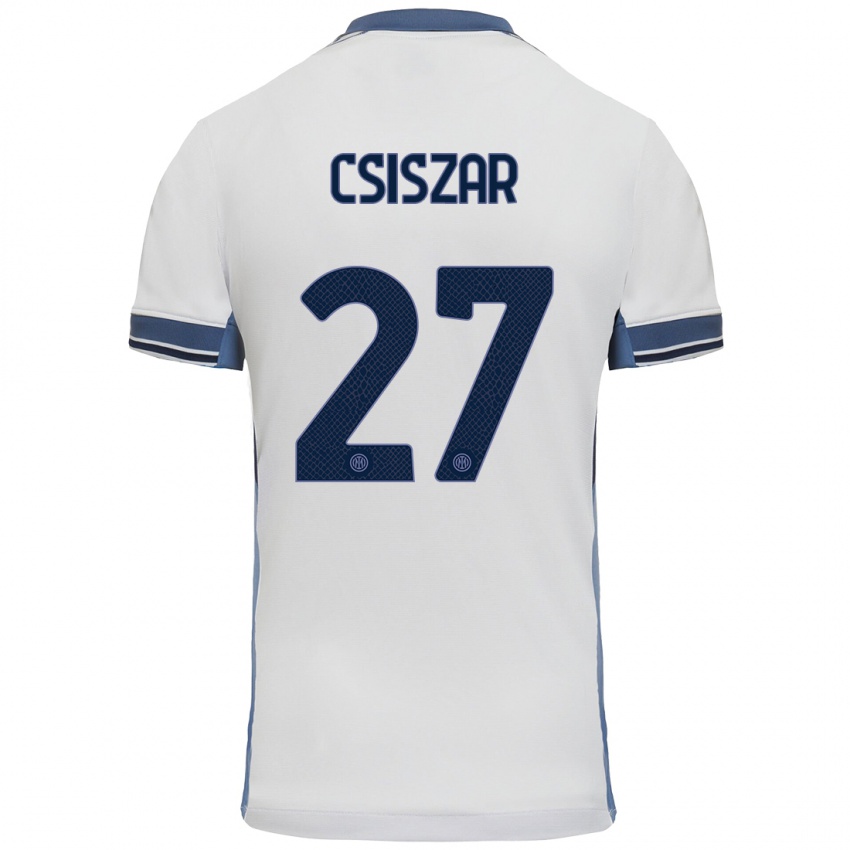 Niño Camiseta Henrietta Csiszar #27 Blanco Gris 2ª Equipación 2024/25 La Camisa