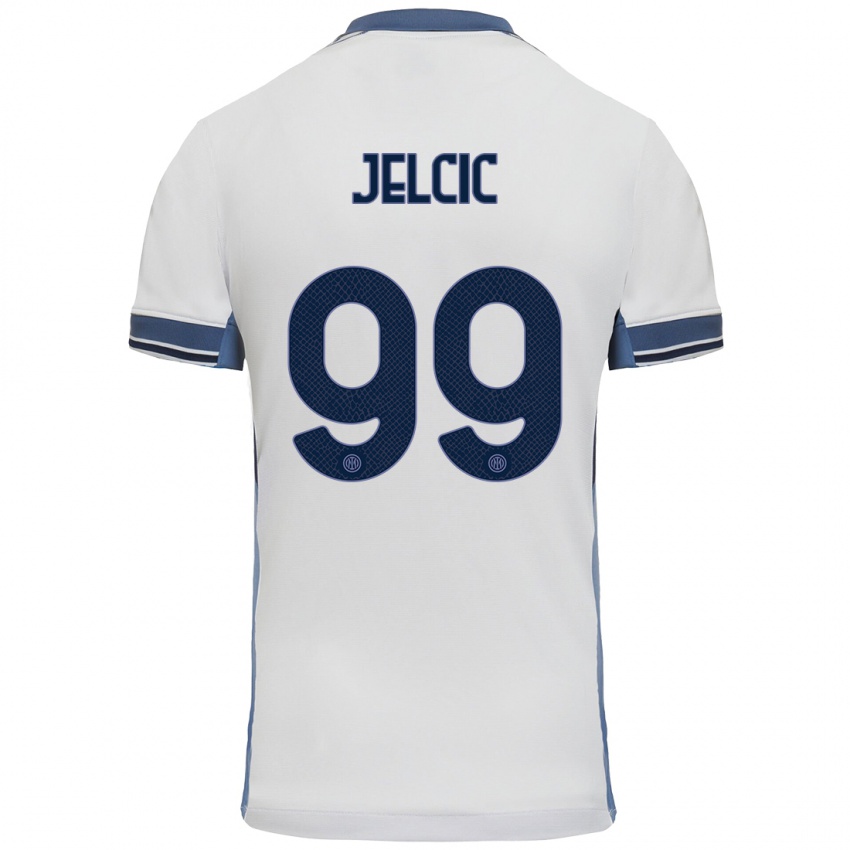 Niño Camiseta Maja Jelčić #99 Blanco Gris 2ª Equipación 2024/25 La Camisa