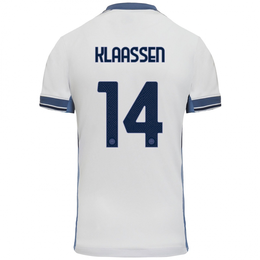 Niño Camiseta Davy Klaassen #14 Blanco Gris 2ª Equipación 2024/25 La Camisa