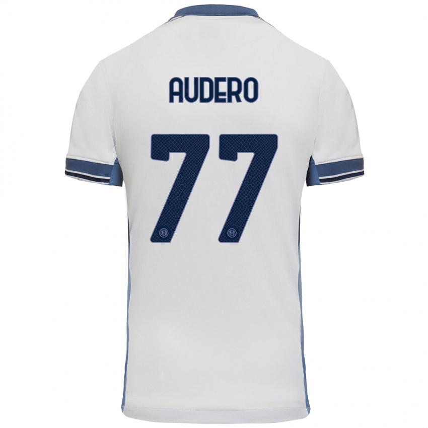 Niño Camiseta Emil Audero #77 Blanco Gris 2ª Equipación 2024/25 La Camisa