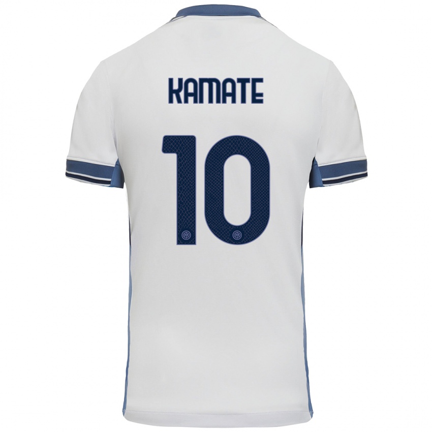 Niño Camiseta Issiaka Kamate #10 Blanco Gris 2ª Equipación 2024/25 La Camisa