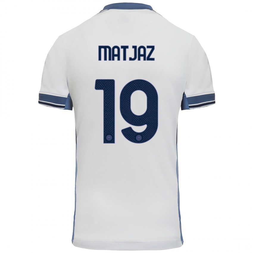 Niño Camiseta Samo Matjaz #19 Blanco Gris 2ª Equipación 2024/25 La Camisa