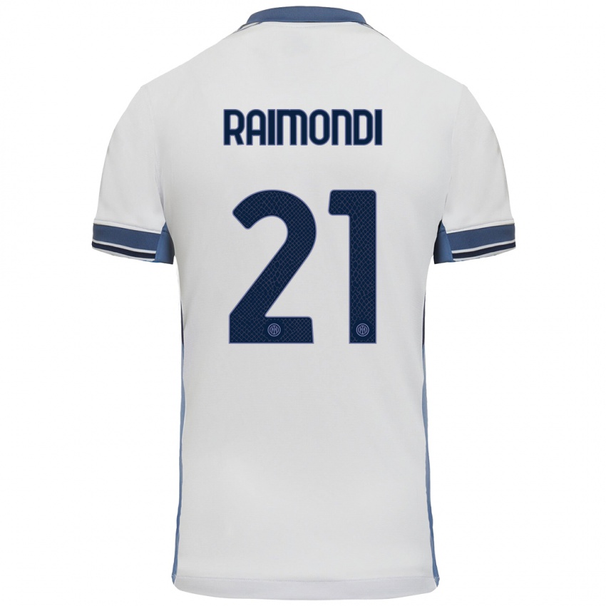 Niño Camiseta Paolo Raimondi #21 Blanco Gris 2ª Equipación 2024/25 La Camisa