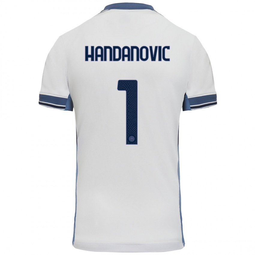 Niño Camiseta Samir Handanovic #1 Blanco Gris 2ª Equipación 2024/25 La Camisa