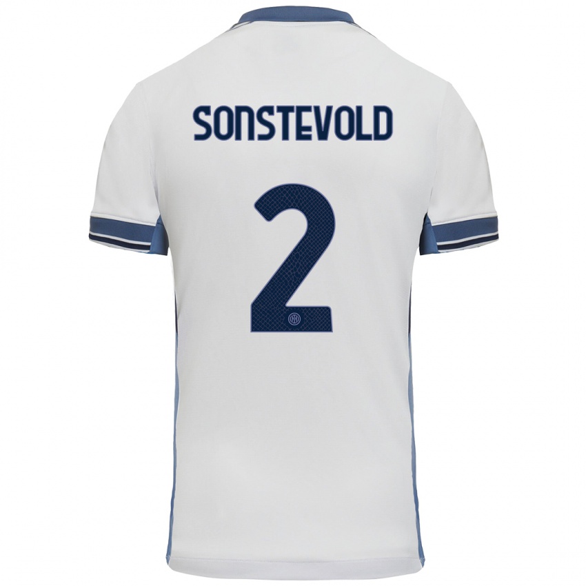 Niño Camiseta Anja Sonstevold #2 Blanco Gris 2ª Equipación 2024/25 La Camisa