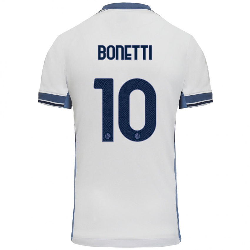 Niño Camiseta Tatiana Bonetti #10 Blanco Gris 2ª Equipación 2024/25 La Camisa