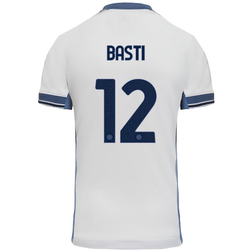 Niño Camiseta Matteo Basti #12 Blanco Gris 2ª Equipación 2024/25 La Camisa