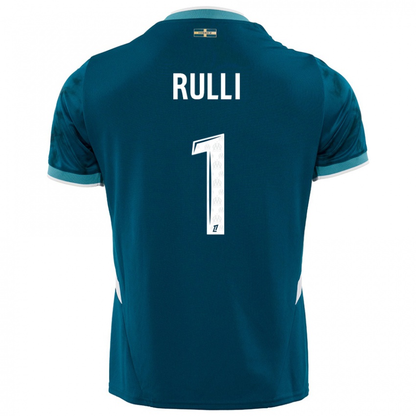 Niño Camiseta Gerónimo Rulli #1 Azul Turquesa 2ª Equipación 2024/25 La Camisa