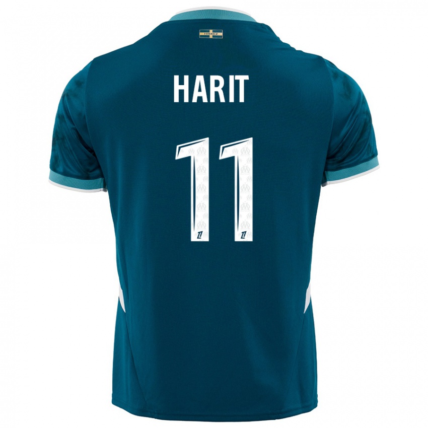 Niño Camiseta Amine Harit #11 Azul Turquesa 2ª Equipación 2024/25 La Camisa