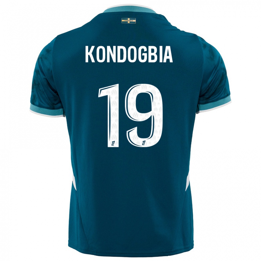 Niño Camiseta Geoffrey Kondogbia #19 Azul Turquesa 2ª Equipación 2024/25 La Camisa