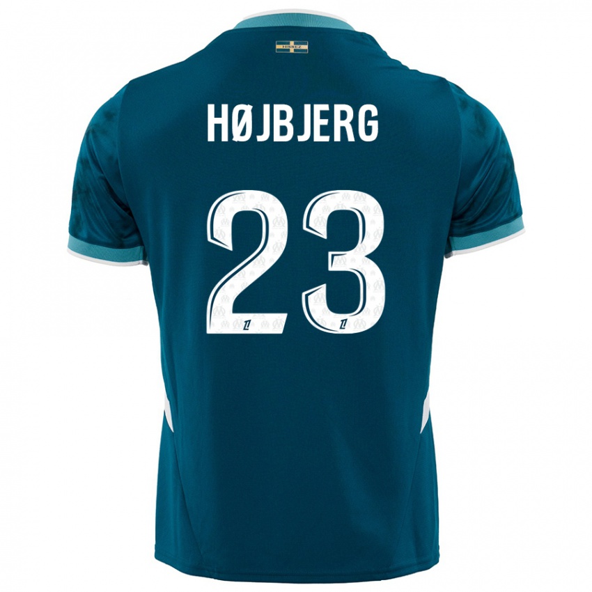 Niño Camiseta Pierre Emile Hojbjerg #23 Azul Turquesa 2ª Equipación 2024/25 La Camisa