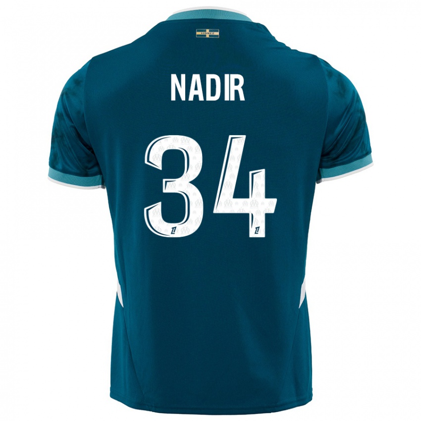 Niño Camiseta Bilal Nadir #34 Azul Turquesa 2ª Equipación 2024/25 La Camisa